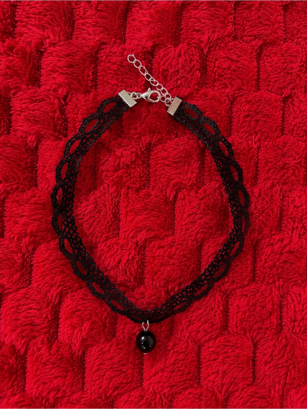 🖤 Black Lace Choker Necklace with Pendant - Women Jewelry